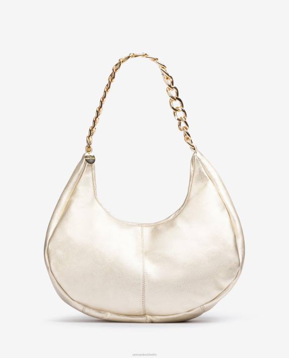 Unisa kvinnor guld medelstor axelväska 06DT1167