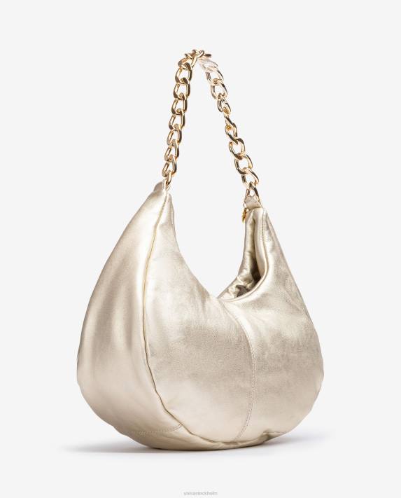 Unisa kvinnor guld medelstor axelväska 06DT1167