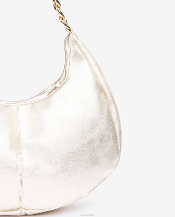 Unisa kvinnor guld medelstor axelväska 06DT1167