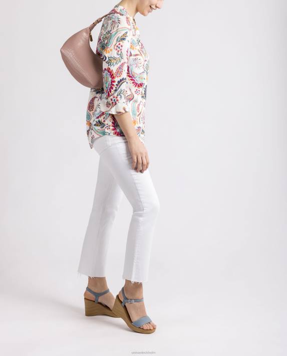 Unisa kvinnor rosa handväska i präglad läder 06DT1182