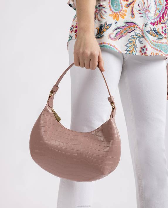 Unisa kvinnor rosa handväska i präglad läder 06DT1182