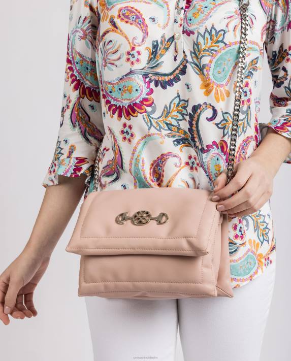 Unisa kvinnor rosa väska med quiltad effekt med monogram 06DT1181