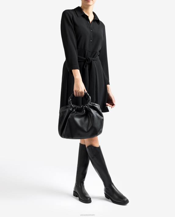 Unisa kvinnor svart handväska med runda handtag 06DT1173