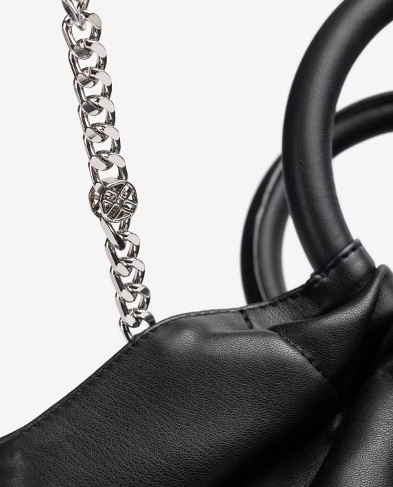 Unisa kvinnor svart handväska med runda handtag 06DT1178