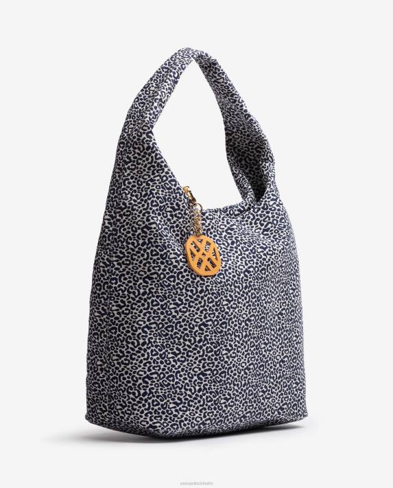 Unisa kvinnor blå handväska i återvunnet tyg 06DT1095