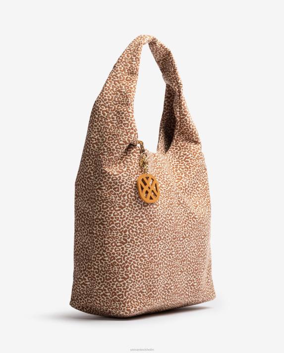 Unisa kvinnor brun handväska i återvunnet tyg 06DT1092