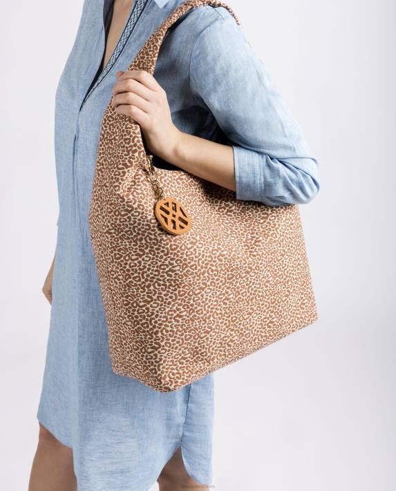 Unisa kvinnor brun handväska i återvunnet tyg 06DT1092