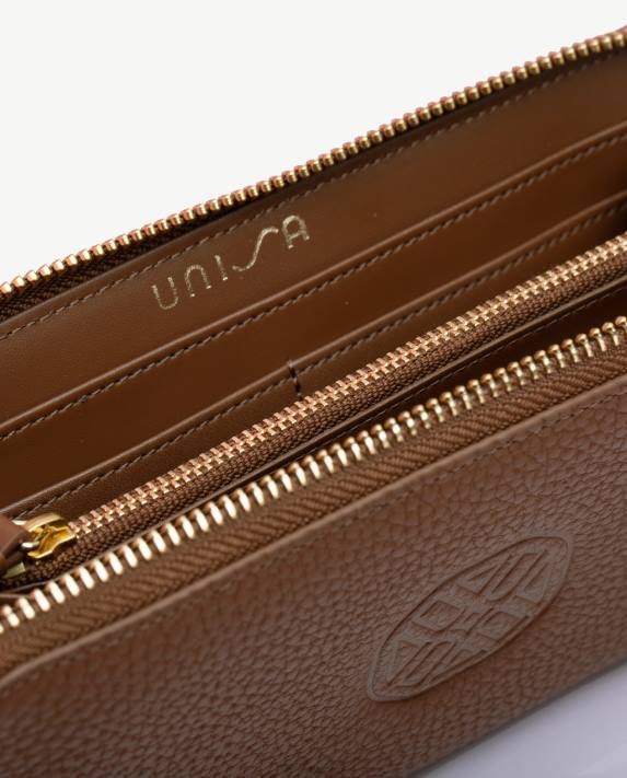 Unisa kvinnor brun tunn plånbok monogram 06DT1232