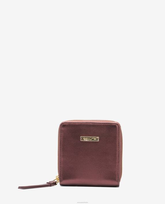 Unisa kvinnor röd läderplånbok med dragkedja 06DT1235