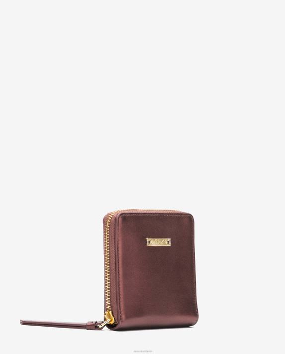 Unisa kvinnor röd läderplånbok med dragkedja 06DT1235