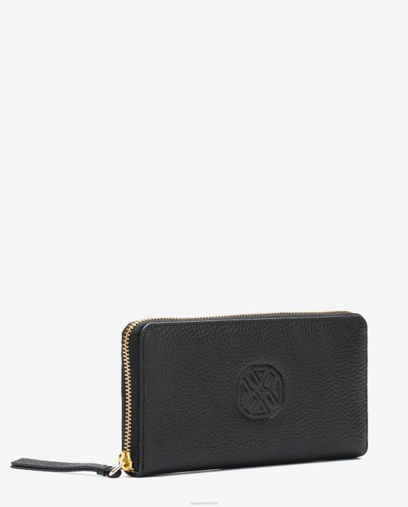 Unisa kvinnor svart tunn plånbok monogram 06DT1231