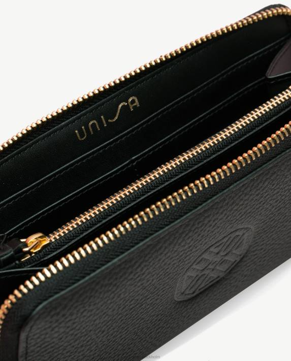 Unisa kvinnor svart tunn plånbok monogram 06DT1231