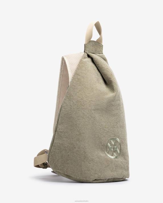 Unisa kvinnor grön ryggsäck i ekolinotyg 06DT1228