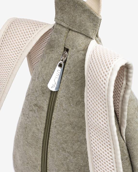 Unisa kvinnor grön ryggsäck i ekolinotyg 06DT1228