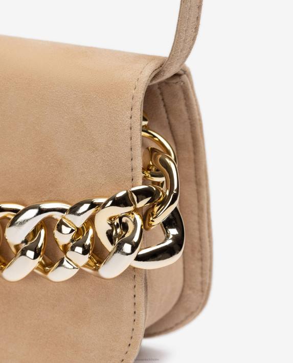 Unisa kvinnor beige handväska med en gyllene kedja 06DT1186