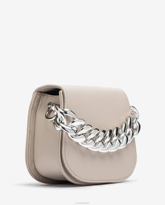 Unisa kvinnor beige handväska med en gyllene kedja 06DT1200