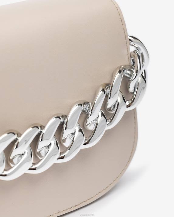 Unisa kvinnor beige handväska med en gyllene kedja 06DT1200