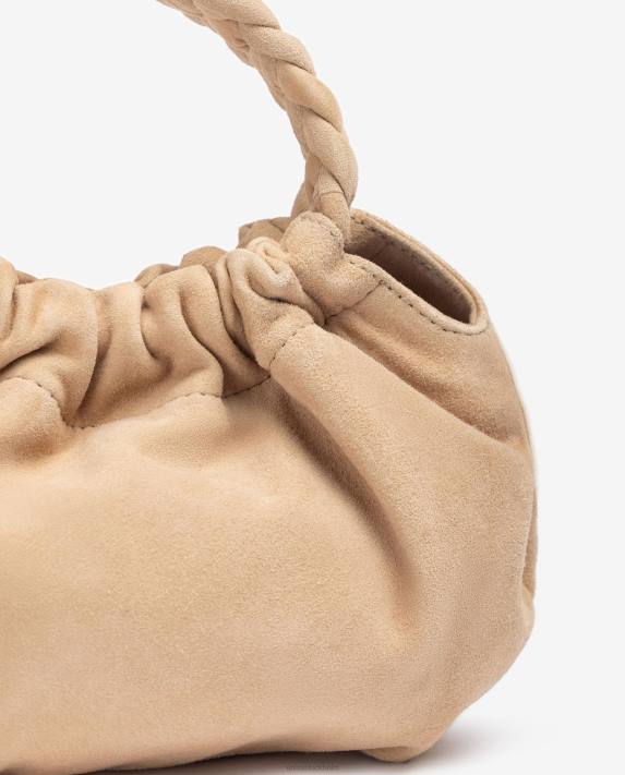 Unisa kvinnor beige handväska med flätade handtag 06DT1190