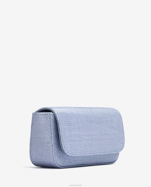 Unisa kvinnor blå partyhandväska i blankt tyg 06DT1206