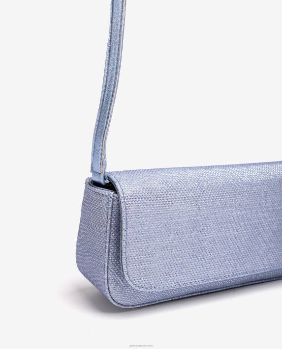 Unisa kvinnor blå partyhandväska i blankt tyg 06DT1206