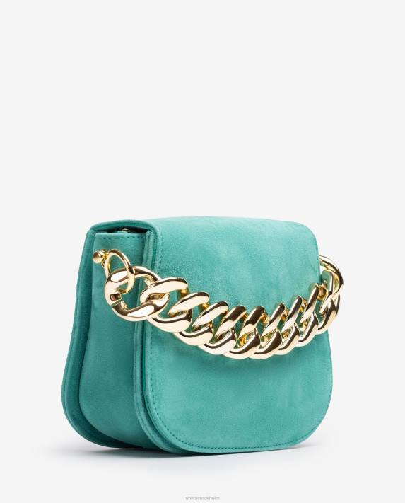 Unisa kvinnor grön handväska med en gyllene kedja 06DT1183