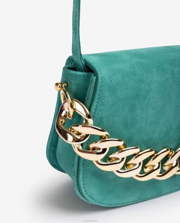 Unisa kvinnor grön handväska med en gyllene kedja 06DT1183