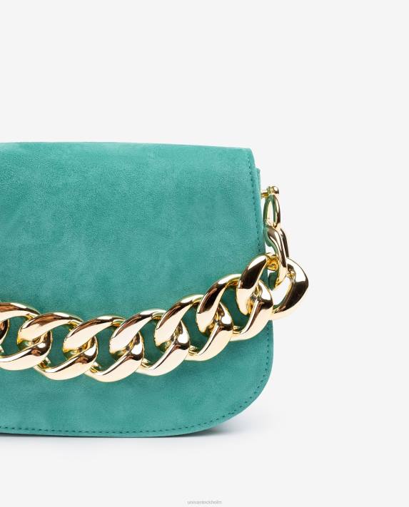 Unisa kvinnor grön handväska med en gyllene kedja 06DT1183