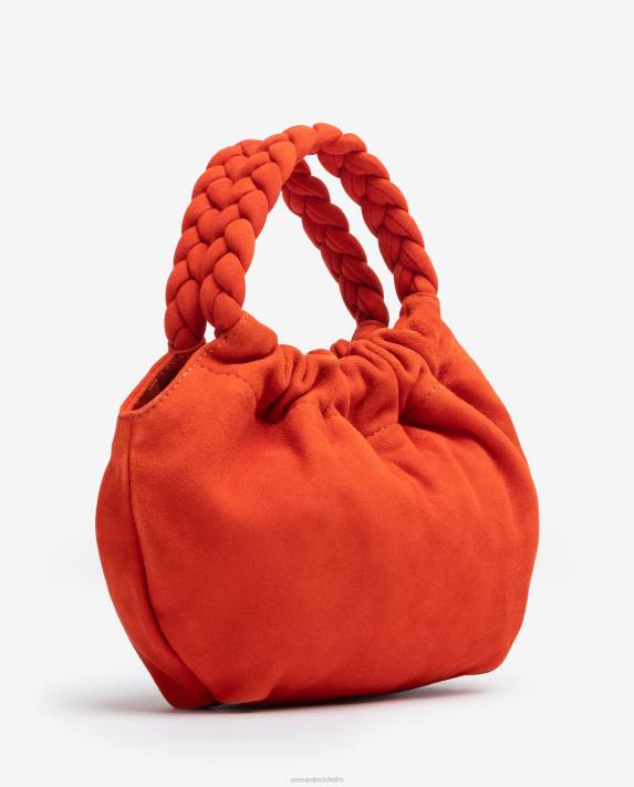 Unisa kvinnor röd handväska med flätade handtag 06DT1203