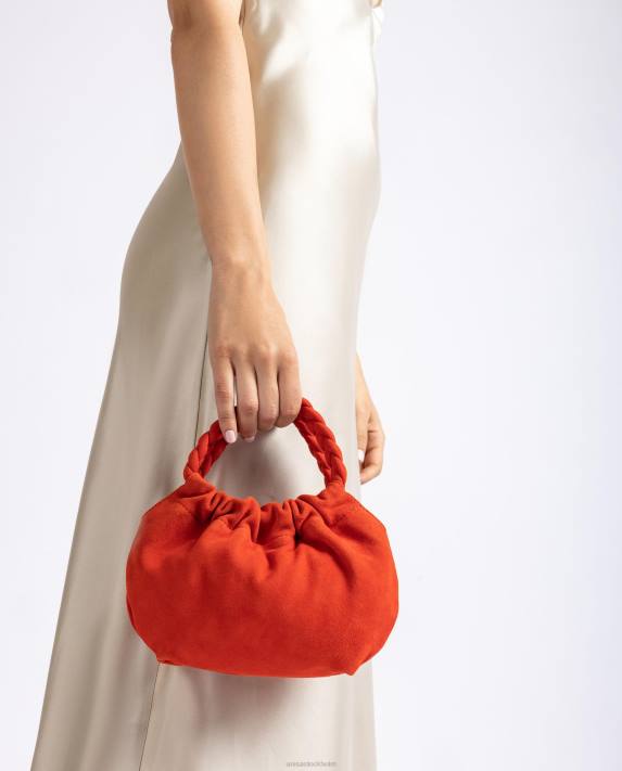 Unisa kvinnor röd handväska med flätade handtag 06DT1203