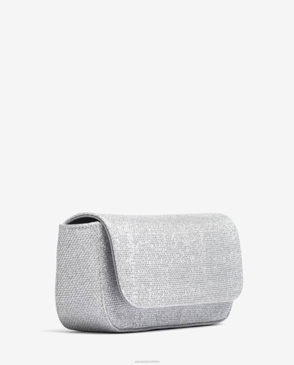 Unisa kvinnor silver partyhandväska i blankt tyg 06DT1211