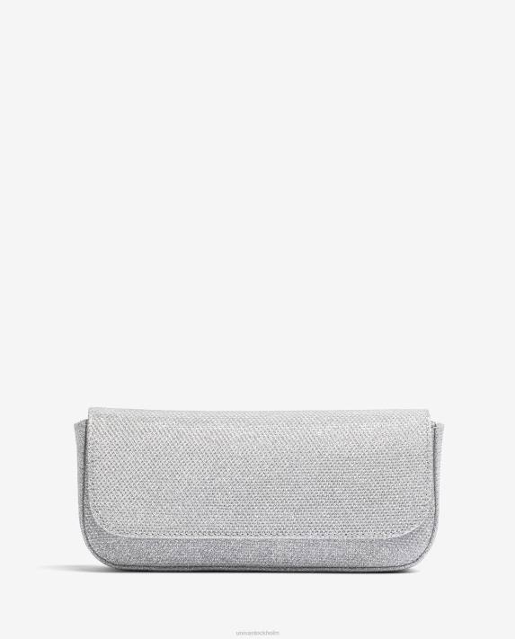 Unisa kvinnor silver partyhandväska i blankt tyg 06DT1211