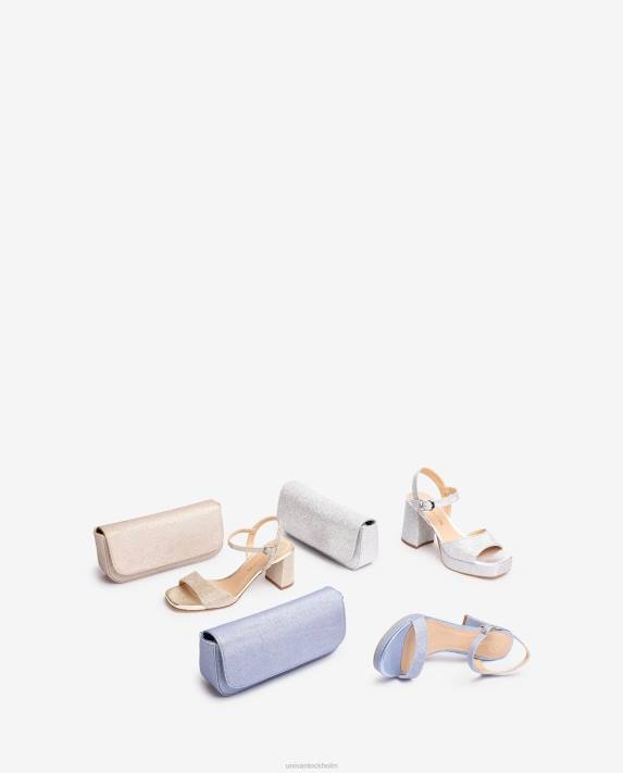 Unisa kvinnor silver partyhandväska i blankt tyg 06DT1211