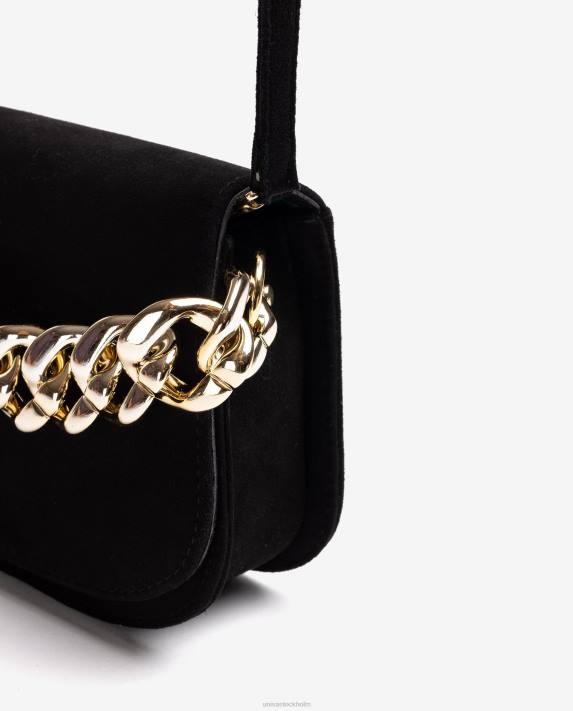 Unisa kvinnor svart handväska med en gyllene kedja 06DT1184