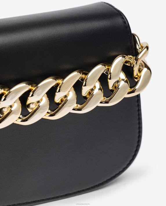 Unisa kvinnor svart handväska med en gyllene kedja 06DT1199