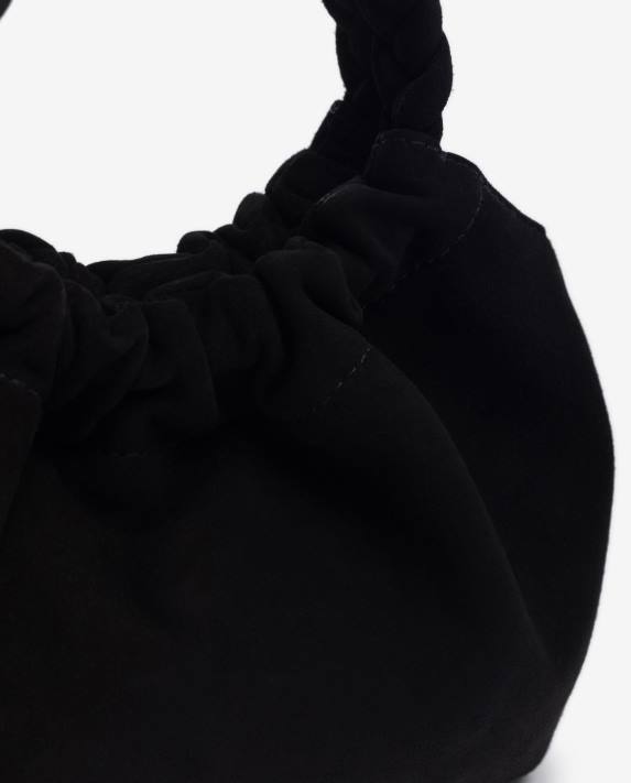 Unisa kvinnor svart handväska med flätade handtag 06DT1188