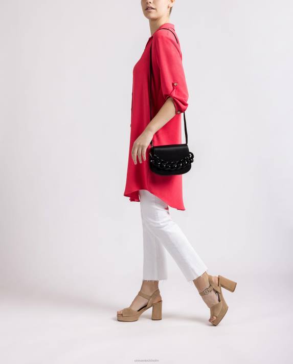 Unisa kvinnor svart handväska med kedja 06DT1219