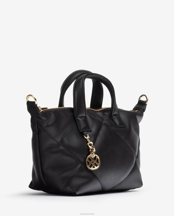 Unisa kvinnor svart handväska med quiltad effekt 06DT1218