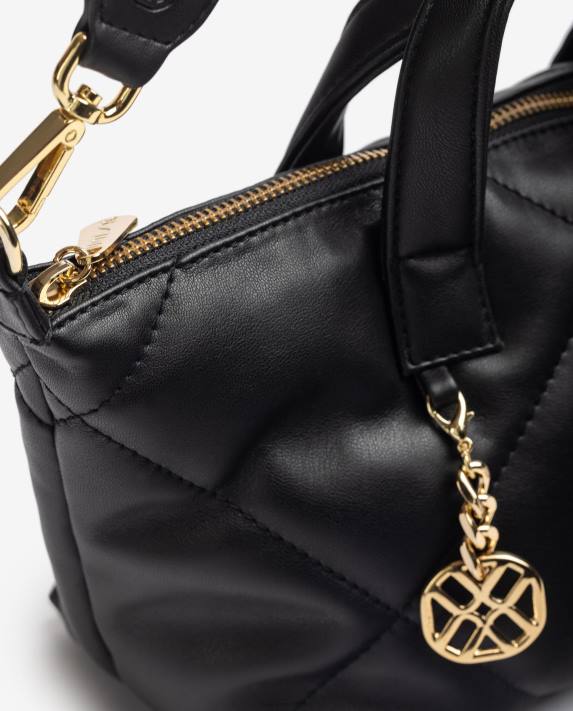 Unisa kvinnor svart handväska med quiltad effekt 06DT1218