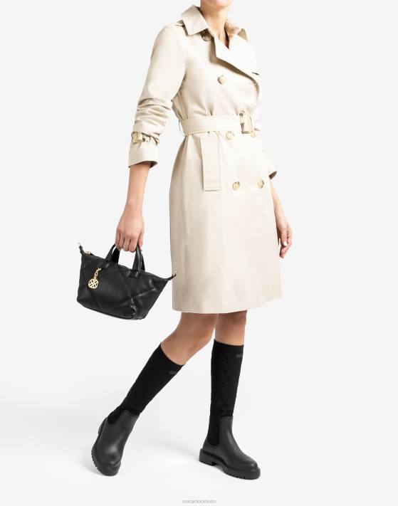 Unisa kvinnor svart handväska med quiltad effekt 06DT1218