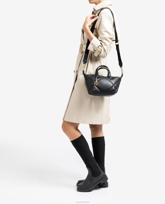 Unisa kvinnor svart handväska med quiltad effekt 06DT1218