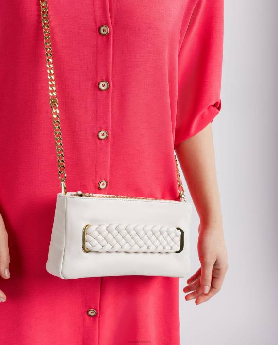 Unisa kvinnor vit flätad handväska 06DT1226