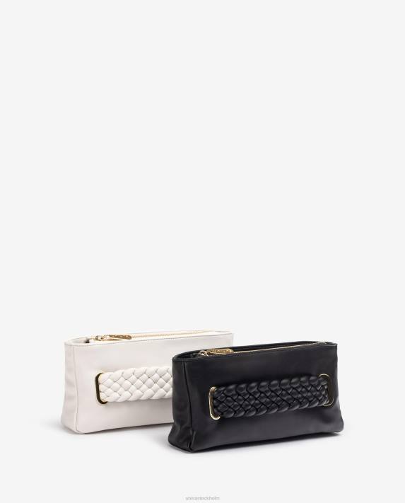 Unisa kvinnor vit flätad handväska 06DT1226