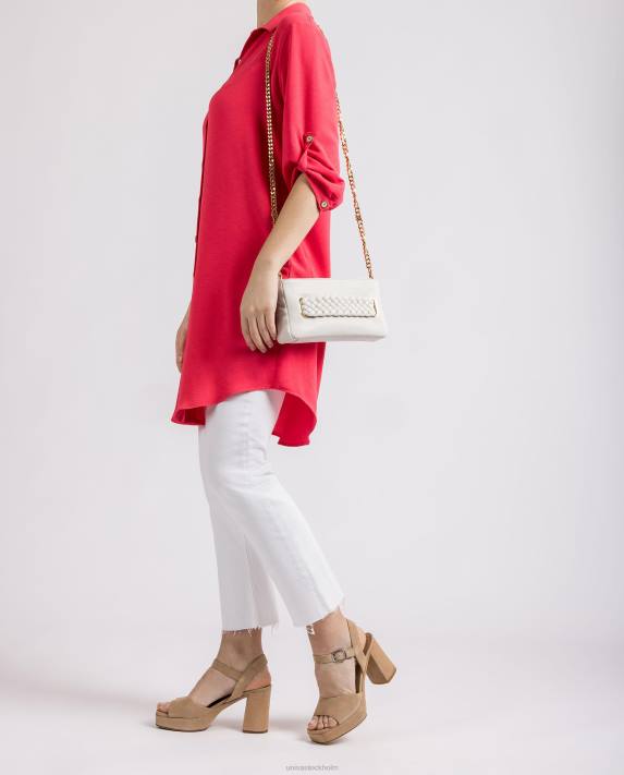 Unisa kvinnor vit flätad handväska 06DT1226