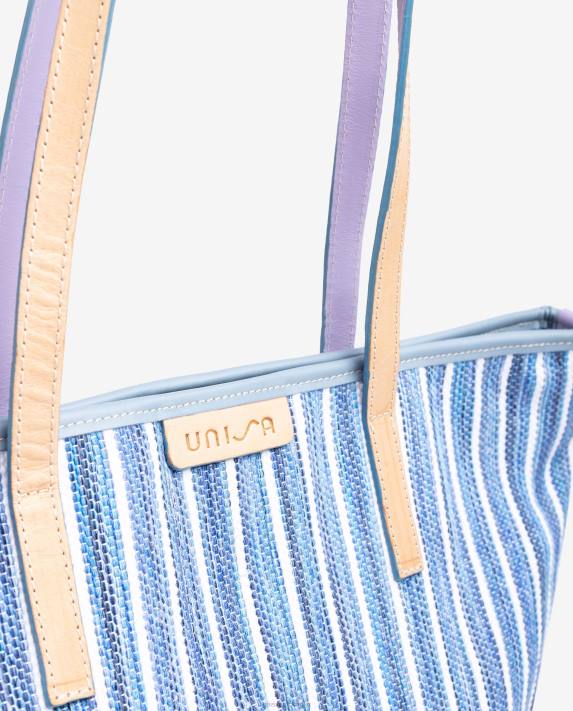 Unisa kvinnor blå shoppingväska gjord med jarapa 06DT1113