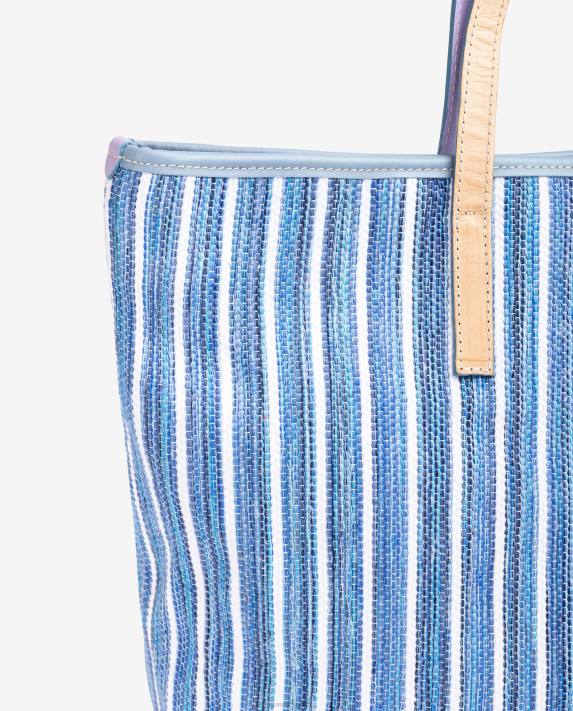 Unisa kvinnor blå shoppingväska gjord med jarapa 06DT1113