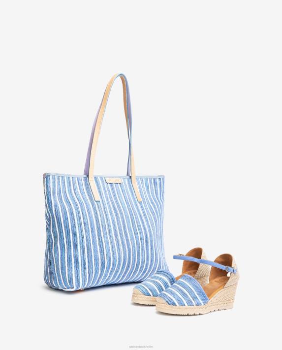 Unisa kvinnor blå shoppingväska gjord med jarapa 06DT1113