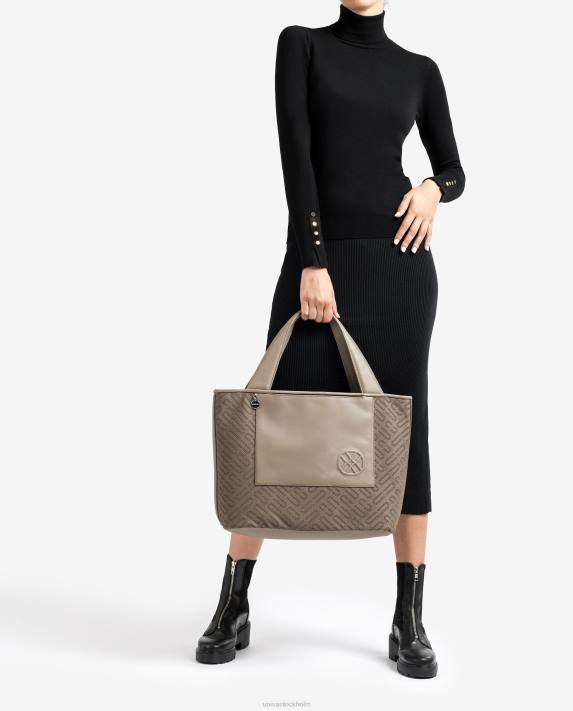 Unisa kvinnor brun shopperväska i tyg 06DT1137