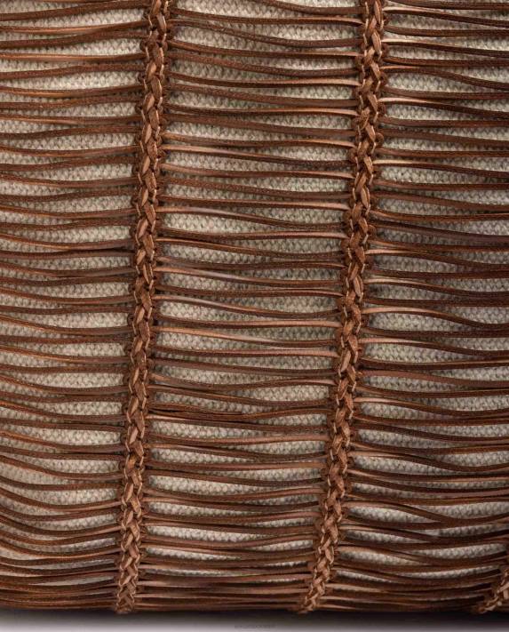 Unisa kvinnor brun stor handväska i tyg och läder 06DT1110