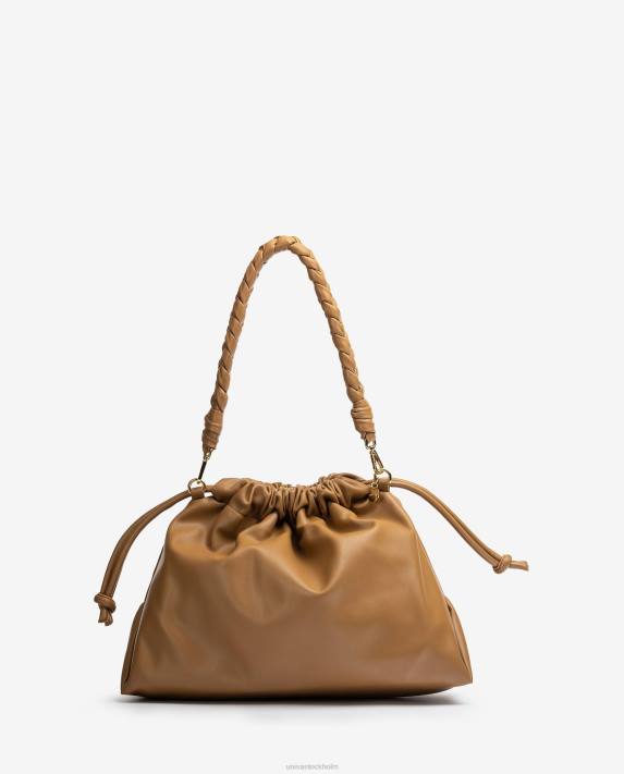 Unisa kvinnor brun stor volang handväska 06DT1130