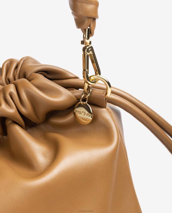 Unisa kvinnor brun stor volang handväska 06DT1130